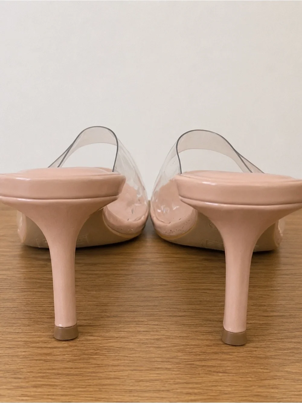 Anne Michelle Clear PVC Mule Heels Nude Blush Size 10 | 2.5” Heel | Y2K Minimali